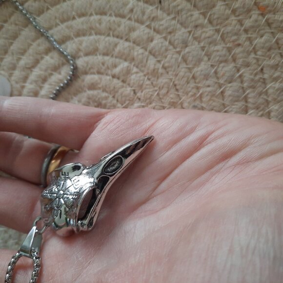 Raven Skull Pendant Gothic Pendant Necklace - Stainless Steel, NEW! - Picture 5 of 14